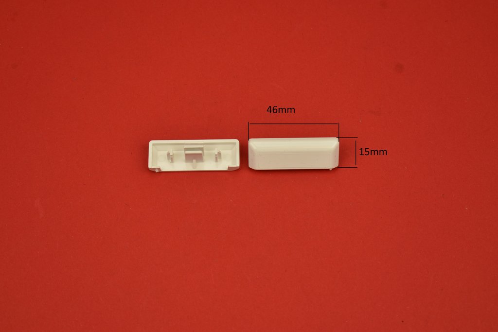 Wasserschlitzkappe Entwässerungskappe 46 x 15mm weiß